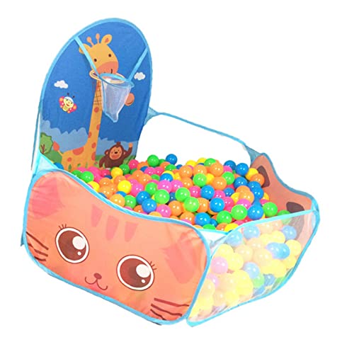 YUEHISY Tente de Fosse à Balles pour Enfants avec Motif Girafe, Piscine de Jeu Durable pour bébé avec Panier de Basket-Ball, Adaptée aux Enfants de 6 Mois à 5 Ans...