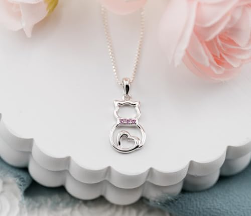 Cherished Moments Girl's Sterling Silver Cat Necklace Gift for Cat Lovers, Toddlers, Kids, Teens, and Women3