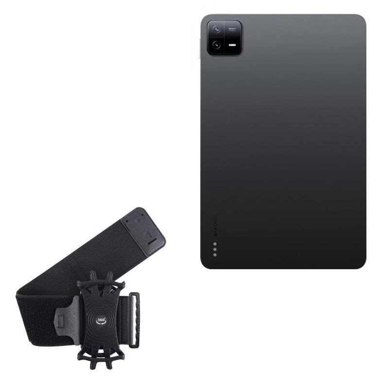 BoxWave Holster Compatible with Xiaomi Pad 6 Pro - ActiveStretch Sport Armband, Adjustable Armband for Workout and Running - Jet Black