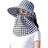 [Vlwm] 2個入り ガーデニング 帽子 農園帽 サンバイザー UVカット つば広 折りたたみ 紫外線対策 日よけ 首ガード おしゃれ帽子 フェイスカバー 農作業 園芸 釣り アウトドア (A)