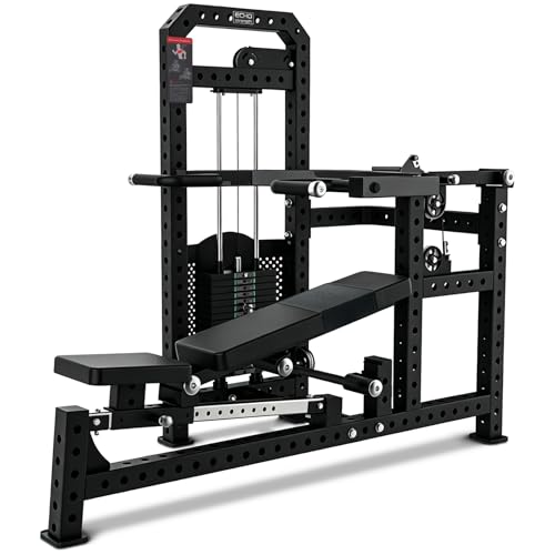 Image of Commercial-Grade Strength Exercise Equipment with 220lb Weight Stack, 3 inchx3 inch 12-Gauge Steel Tubing for Home & Gym, Multi-Function Trainer Machine for Strength Training & Body Building