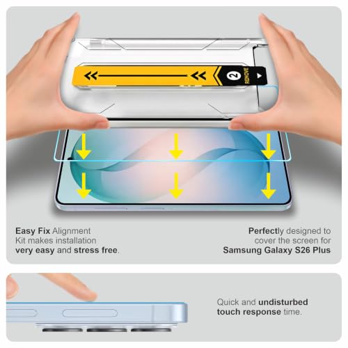Image of Affix 2 Pack for Galaxy S26 Plus Tempered Glass, Screen Protector Guard with Easy Fix Installation Tool, 9H Hardness Shatterproof, HD Clear Scratch Resistant