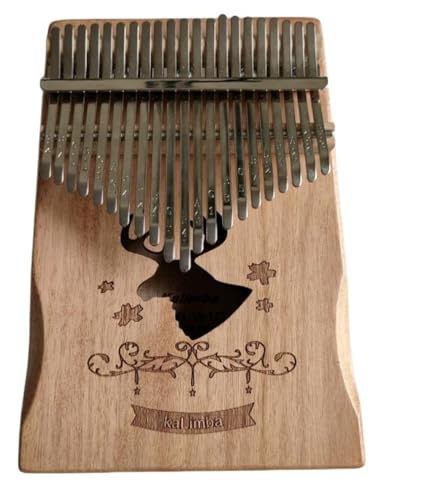 WOLKKAM 親指ピアノ 金属キーボード カリンバ 17音 21音 フィンガーピアノ 小型楽器 (21音,レトロモアレ)