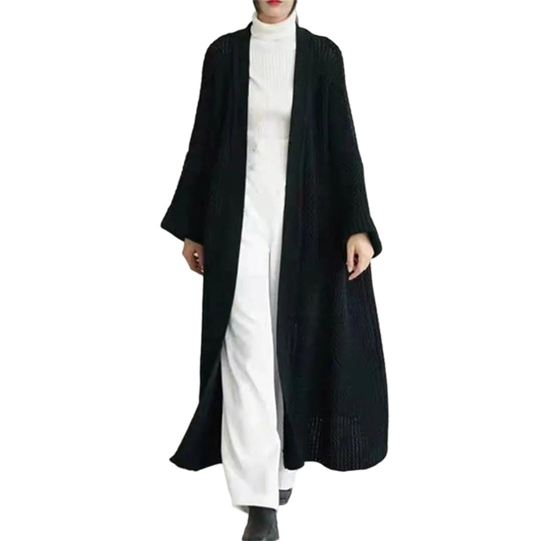 Women Knitted Long Cardigan Loose Sweater Coats Casual V Neck Jackets