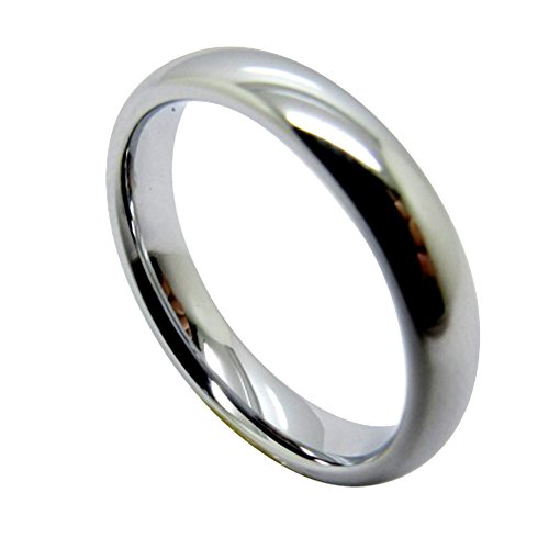 QUEENWISH White Tungsten Wedding Band Ring for Men Women Plain Dome High Polished Comfort Fit - Thumbnail 5