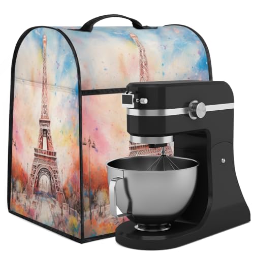 Coffee Maker Cover Watercolor Eiffel Tower Kitchen Appliance Covers Small Appliance Covers Blender Cover Juicer Cover Dust Covers for Kitchen Appliances with Top Handle and Pockets,Washable,C464