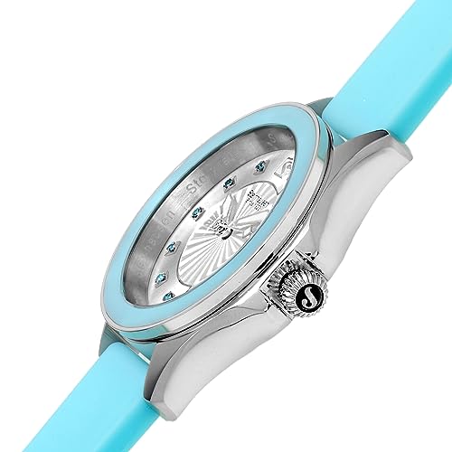 Arbon Collection Blue Stainless Steel Women's Watch with Extra Silicone Interchangable Band3