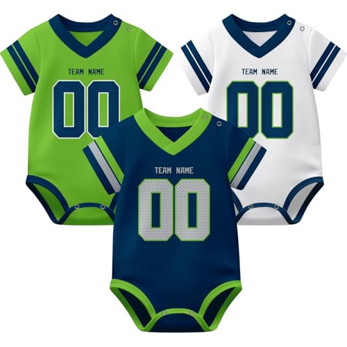Image of KREDE Baby Clothes Unisex Bodysuit Jersey Style Custom Name Number for Baby Boys