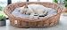 Wiklinowy Świat - Katzenbett Katzenkorb für Haustiere - Katzen Bett natürlich warm, atmungsaktiv und stilvoll - Verschiedene Größen 58x42x15cm - grau gepunktetes Kissen