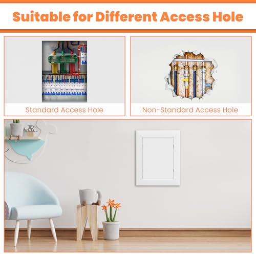 GCGOODS 8\" x 12\" Self-Adhesive Access Panel for Drywall, Plastic Wall Access Panel, Plumbing & Ceiling Access Panel, Wall Hole Cover for Drywall, Easy Install & Paintable - Thumbnail 4