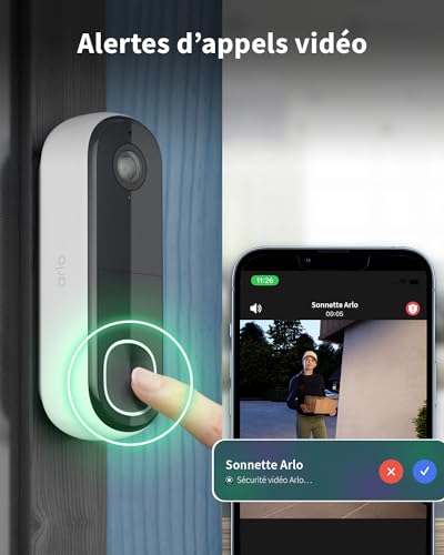 Kit Arlo Essential 2 caméras extérieures sans fil et intérieur 2K avec carillon