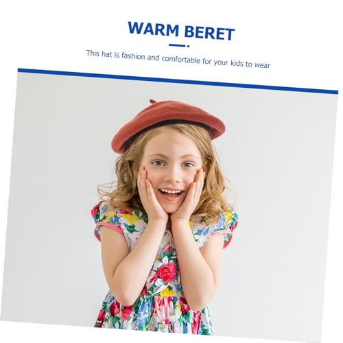 FRCOLOR 1Pc Wool Beret Hat Fashionable Autumn Accessory for Warm and Comfortable Design Creative Style for Boys and Premium Quality Wool for Everyday Orange3