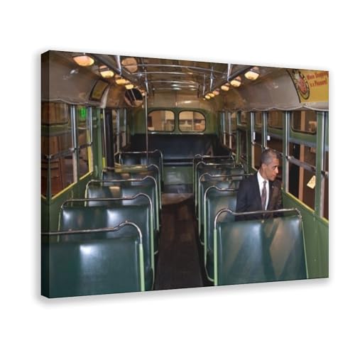 Poster Obama Rosa Parks Bus sur toile idéal pour décorer un salon moderne ou un bureau inspirant