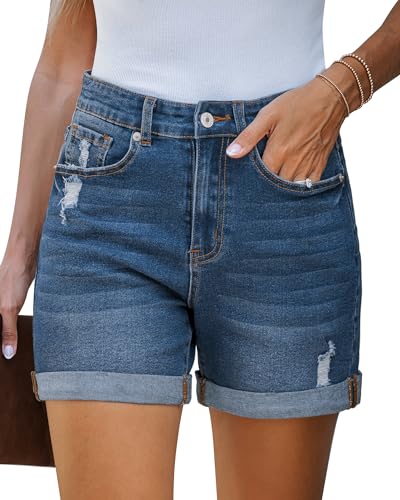 LookbookStore High Waisted Denim Shorts for Women with...