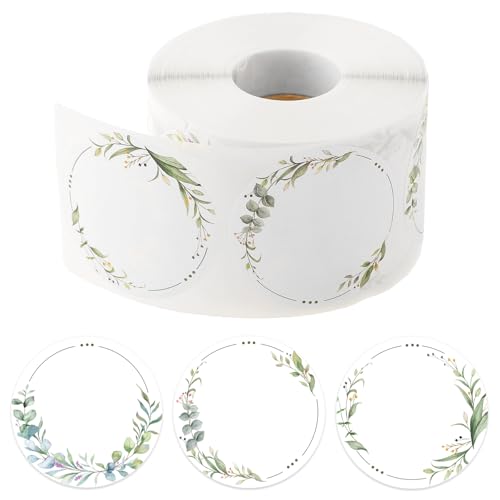 600 Pcs 2' Canning Labels for Jar Christmas Gift Tag Stickers, Wreath Designs Round for Jars Lids Spice Bottle Labels with 3 Pattern Designs