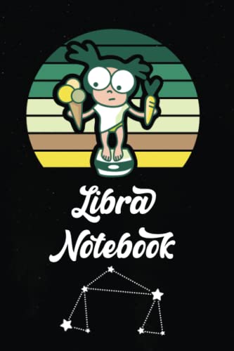 Libra Notebook, Libra Zodiac Sign Notebook For Libra Personalities - Libra Birthday Gifts: Lined Notebook | 6x9 | 120 pages (Zodiac vintage retro sunset)