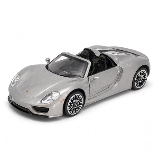 Image of Wizplex MSZ Porsche 918 Spyder 1:43 Scale Officially Licensed Die Cast Metal Car - Pull Back Open-Top Hypercar with Openable Front Doors, Collectible Showpiece for Kids 6+ & Car Enthusiasts