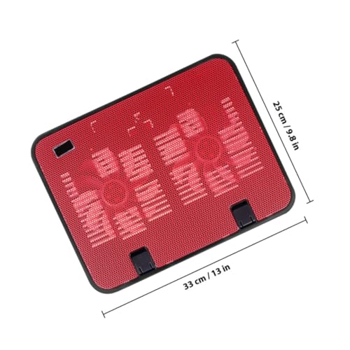 Base refrigerante para portátil con doble ventilador y soporte ajustable rojo miniatura 2