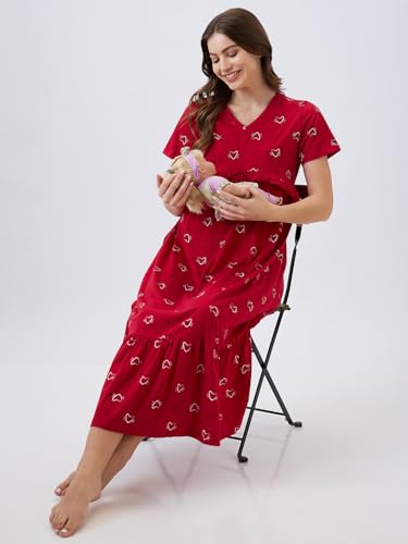 Image of AV2 Women's Cotton Midi Maternity Nighty