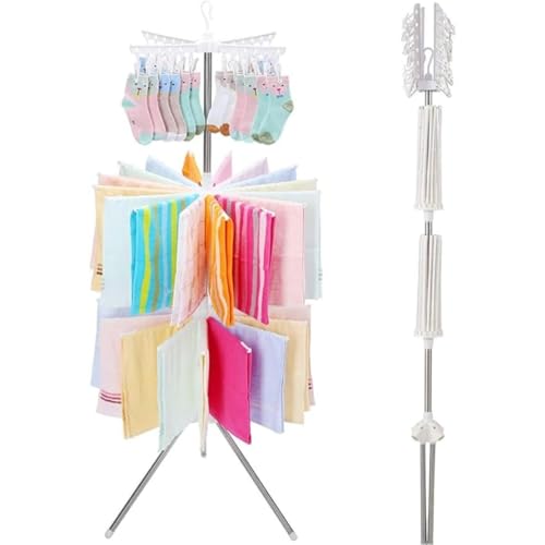 REENEW 3段タオルハンガー 室内パラソル物干しスタンドタオルスタンド 物干しラック パラソル型 折りたたみ 使いやすい 物干し 室内物干し 組み立て簡単 工具不要 ステンレス製 大容量 タオル干し 室内干し 省スペース