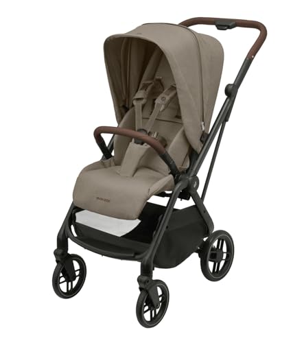 Maxi-Cosi Leona² Passeggino ultra compatto e leggero, chiusura con una mano, seduta reversibile, schienale regolabile, 3 posizioni, reclinazione piatta, 0-4 anni (0-22 kg), Twillic Truffle
