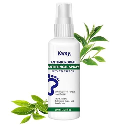 Vamy Antifungal Spray with Tea Tree Oil, Athletes Foot Spray and Shoe Deodorizer, 3.38oz