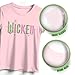 Wicked Girl's Graphic Print T-Shirt 2-Pack - Short Sleeve Tees Bundle for Kids (Light Pink & Dark Pink, Size 14/16)