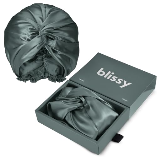 BLISSY Silk Bonnet For Sleeping For Long And Curly Hair - 100% Pure Mulberry Silk 22 Momme 6a High-grade Fibers