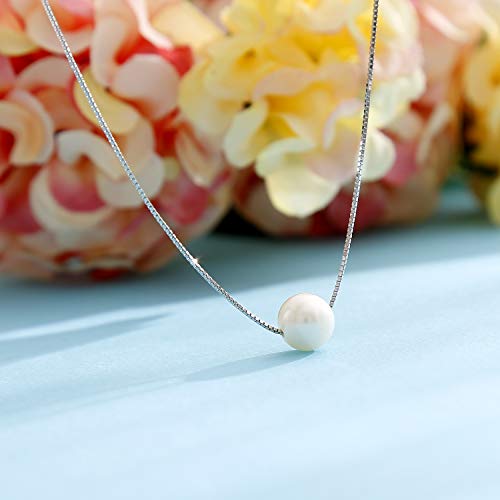 ALoveSoul Necklace for Women Girls - 925 Sterling Silver Single Pearl Necklace, Mother's Day Birthday Gift Ideas4