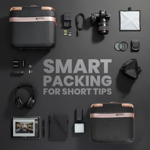 Image of AMERICAN TRAVELLER Urban Gold ABS Hardside Luggage Set, 5-Piece, Grey with Rose Gold Accents, TSA Lock, 8 Spinner Wheels, 730 Days Warranty (1, Black, S20)
