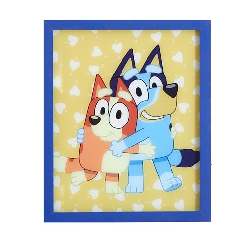 Bluey & Bingo LED Dual Wall Art Kids Room Dcor Official Bluey Cartoon Print Colorful Framed Artwork for Playroom Nursery or Bedroom 9.5x11.5