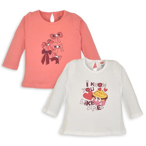 Image of LuvLap Baby Girls 100% Cotton Full Sleeve Girls Top, Pack of 02