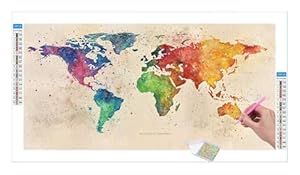 Diamond Painting Set für Enwachsene DIY 5D Weltkarte Diamond Painting Bilder mit Quadrat Full Drill Groß Diamond Art Painting Kit für Home Wall Decor, Weihnachten Geschenke 120x60cm/48x24in T-476
