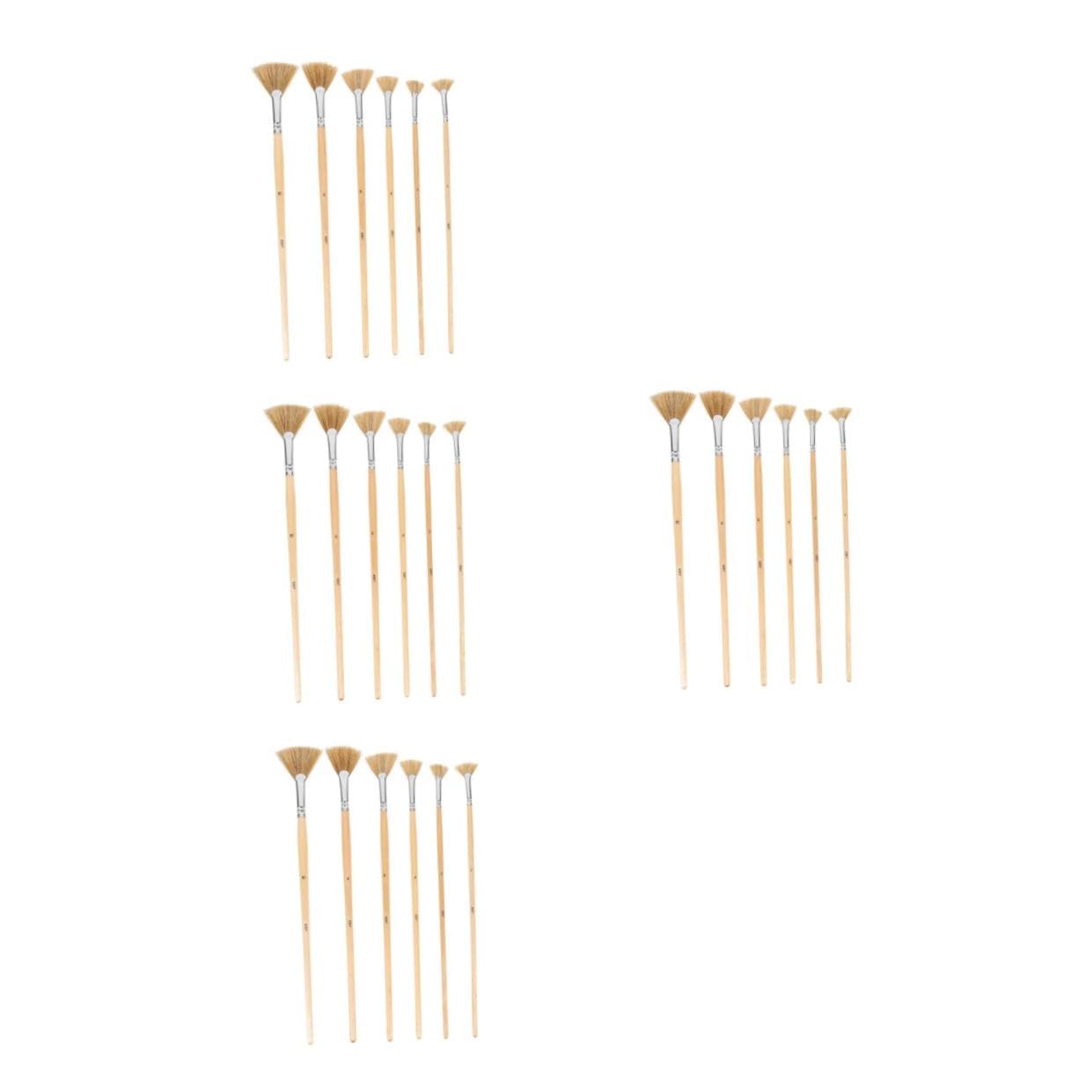 DOITOOL Pincel Para Óleo En Forma De Abanico De Filobert Para De Viaje Abanico De Para Abanico 6 piezas x 4