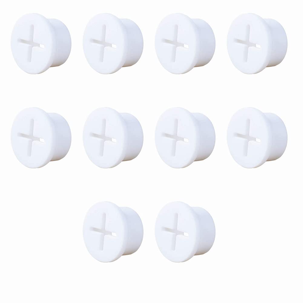 10-Pack Cable Cord Grommet 3/4 Inch Flexible Silicone Cable Cover for Desk and Other Furnitures Wire Hole Cover Wire Cable Management (White)