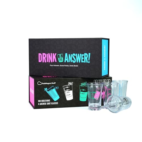 Bubblegum Stuff Drink Is The Answer, Trivia Game, Drinking Game, Party Game, Pour Answers, Score Points, Drink Shots