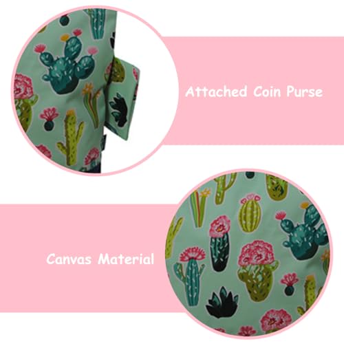 Image of NGIL Medium Top Zipper Closure Canvas Tote Bag with Attached Matching Coin Purse For Moms and Nurses