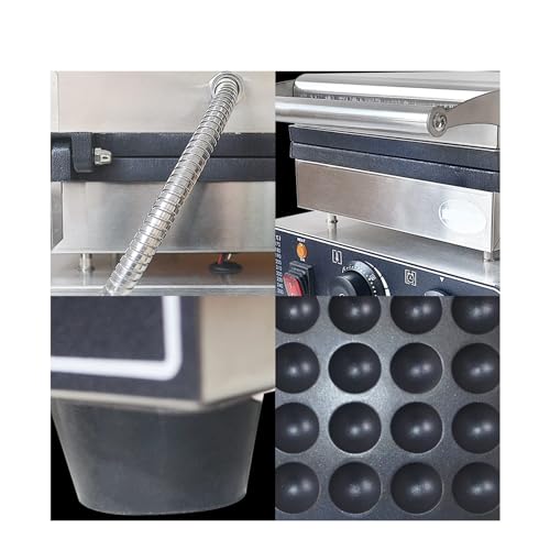 Rotondo Waffle Maker 850W Dual-Sided Pan Antiaderente per dolcetti Fatti in casa rapidi Facile Pulito Apparecchiamento da Cucina con Tubo di Collegamento in Acciaio Inossidabile e comandi intuitivi