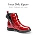 Dream Pairs Girls Boys Glitter Ankle Boots Side Zipper Combat Shoes with Buckles Toddler/Little Kid/Big Kid,Size 11 Little Kid,RED,SDBO2415K