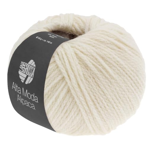 LANA GROSSA Alta Moda Alpaca | Kettengarn aus Alpaka (Baby) | Handstrickgarn aus 90% Alpaka (Baby), 5% Schurwolle (Merino) & 5% Polyamid | 50g Wolle zum Stricken & Häkeln | 140m Garn 14