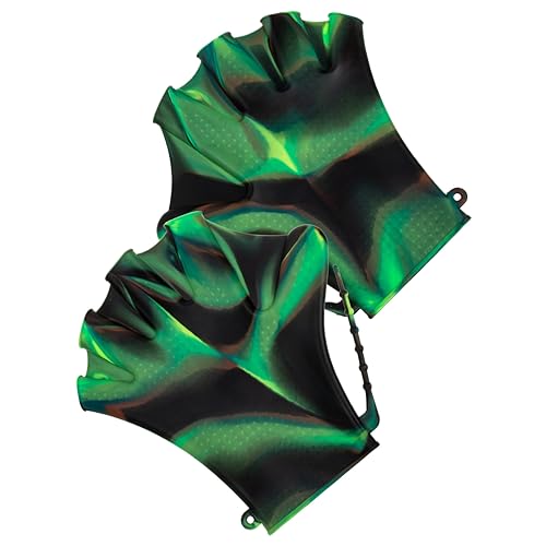 CORHAD Swimming Gloves Diving Fins Silicone Paddles Adjustable Fit Pool Training