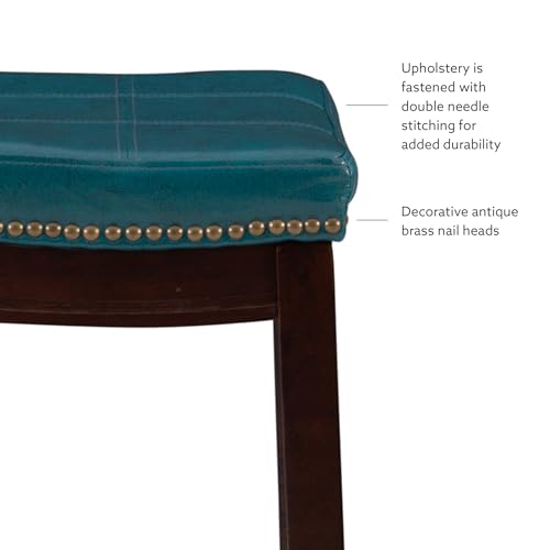 Linon Carson Blue Backless Counter Stool, Brown - Image 13