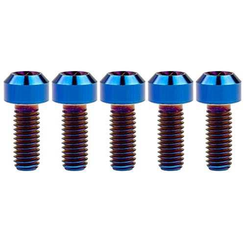 Image of Titanium Torx Square Head M6 x 10 15 20 25 30 35 40 45 50 60 65 70 80mm Screw Pack of 5 (Burn Blue, M6x15mm)