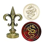 SWANGSA 3D Dragon Wax Seal Stamp, Vintage Electroplated Bronze Flower Handle Sealing Stamp for Wedding Party Invitations Gift Idea Decoration