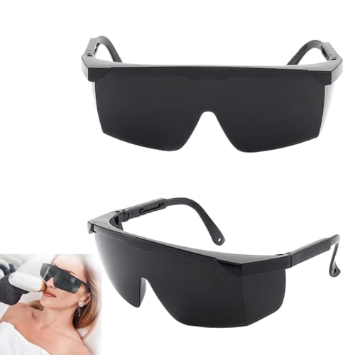 Laser Safety Glasses 2‑Pack – UV‑C and 190‑2000nm Wavelength Protection for Laser Hair Removal & IPL, Adjustable Fit, Anti‑Scratch Polycarbonate Lenses