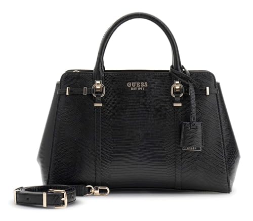 Sac à main GUESS Leona Black, finitions de haute maroquinerie