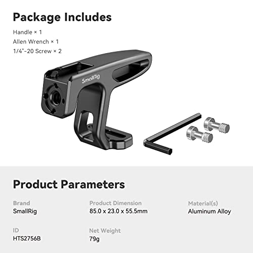 Image of SMALLRIG Mini Top Handle for Lightweight Vlogging Cameras with 1 /4 inch-20 Screws - HTS2756