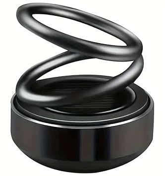FLYNGO Solar Powered Rotating Car Dashboard Stand, Black Aroma Diffuser, Stylish Dashboard Decoration for Car Interior Accessories (Black, Forest), Pod, 73.0 gr - image, photos