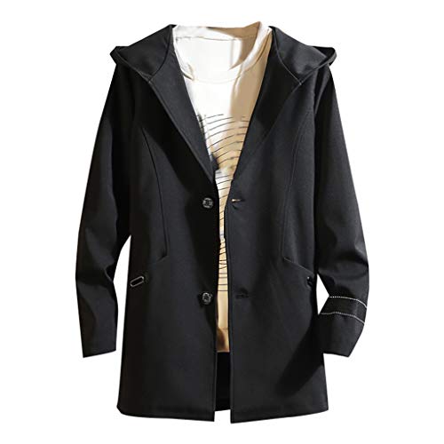 Preisvergleich Produktbild MAYOGO Mantel Herren Winter Jacke Lange Solid Business Jacke Winterjacke Freizeitjacke Freizeitmantel Warm Wintermantel mit Kapuze