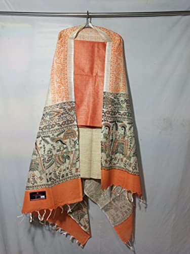 Image of ZERATEX Cotton Silk Hand Crafted Unstitched Suit Set for Women with Dupatta | Cotton Silk Salwar Suit Dress Material for Women & Girls | Top - 2.5 M, Bottom - 2.50 M & Dupatta - 2.5 M